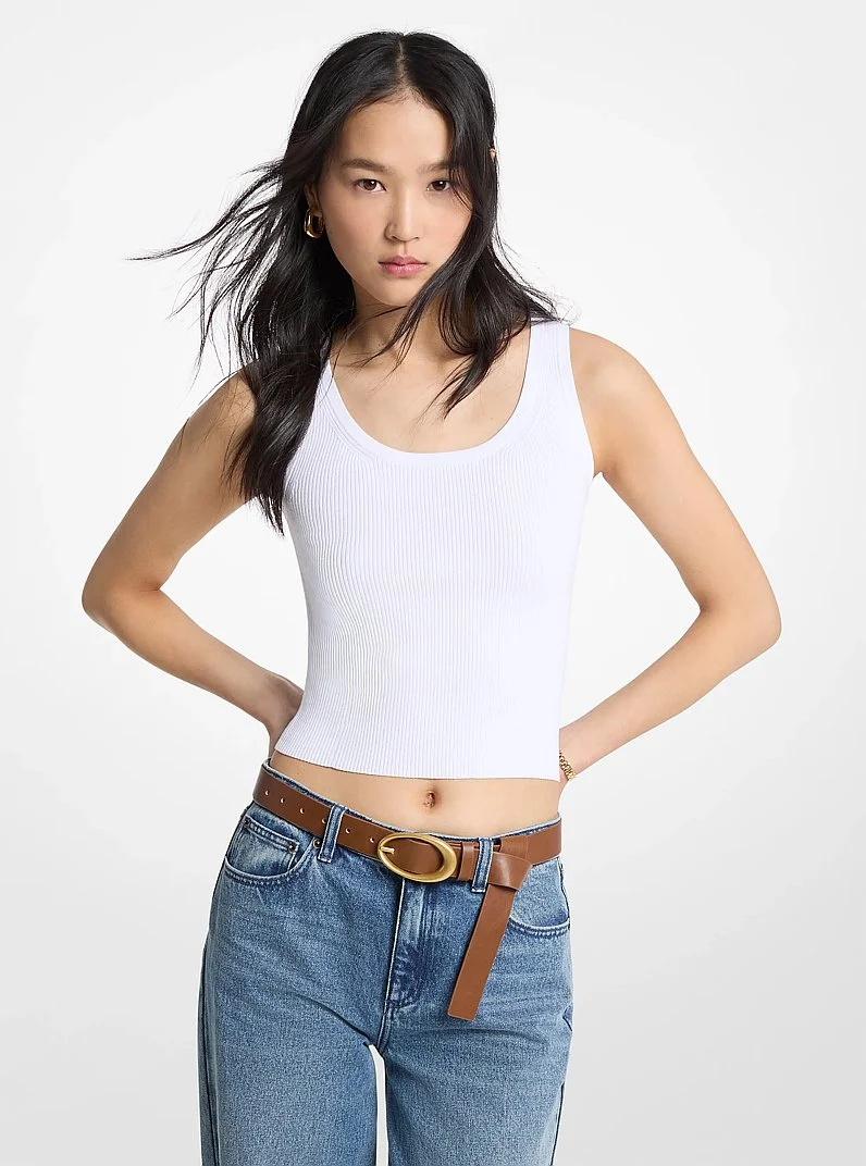 Ribbed Viscose Tank Top - 1