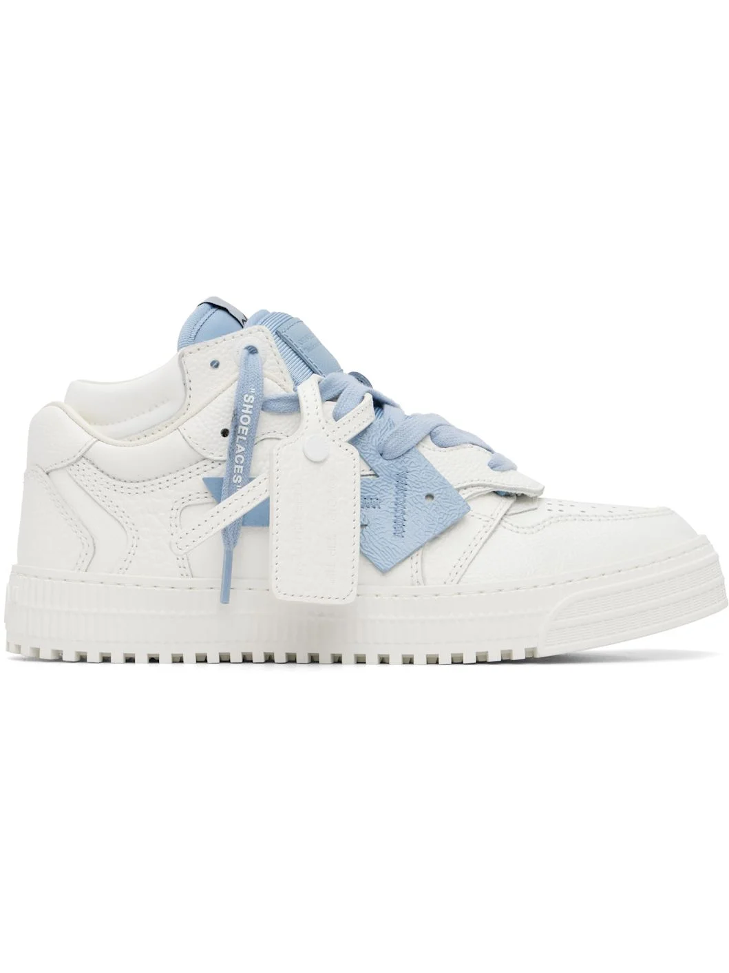 White & Blue 3.0 Floating Arrow Sneakers - 1