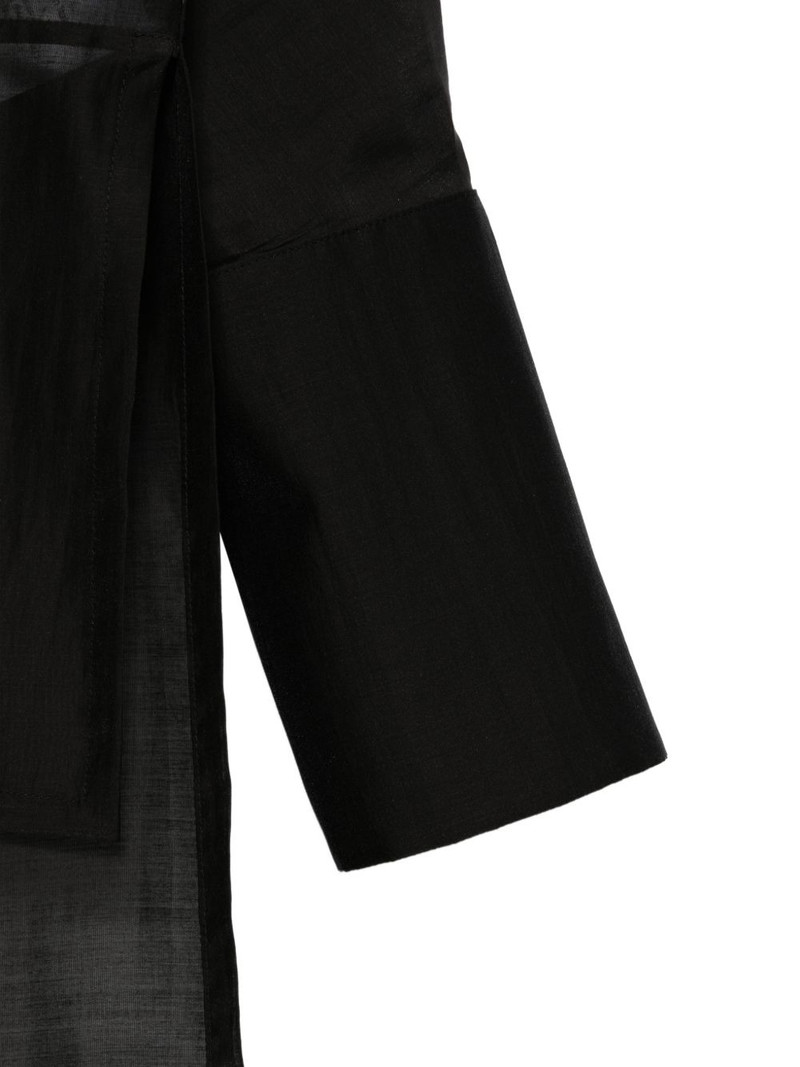 Marine asymmetric semi-sheer shirt 3