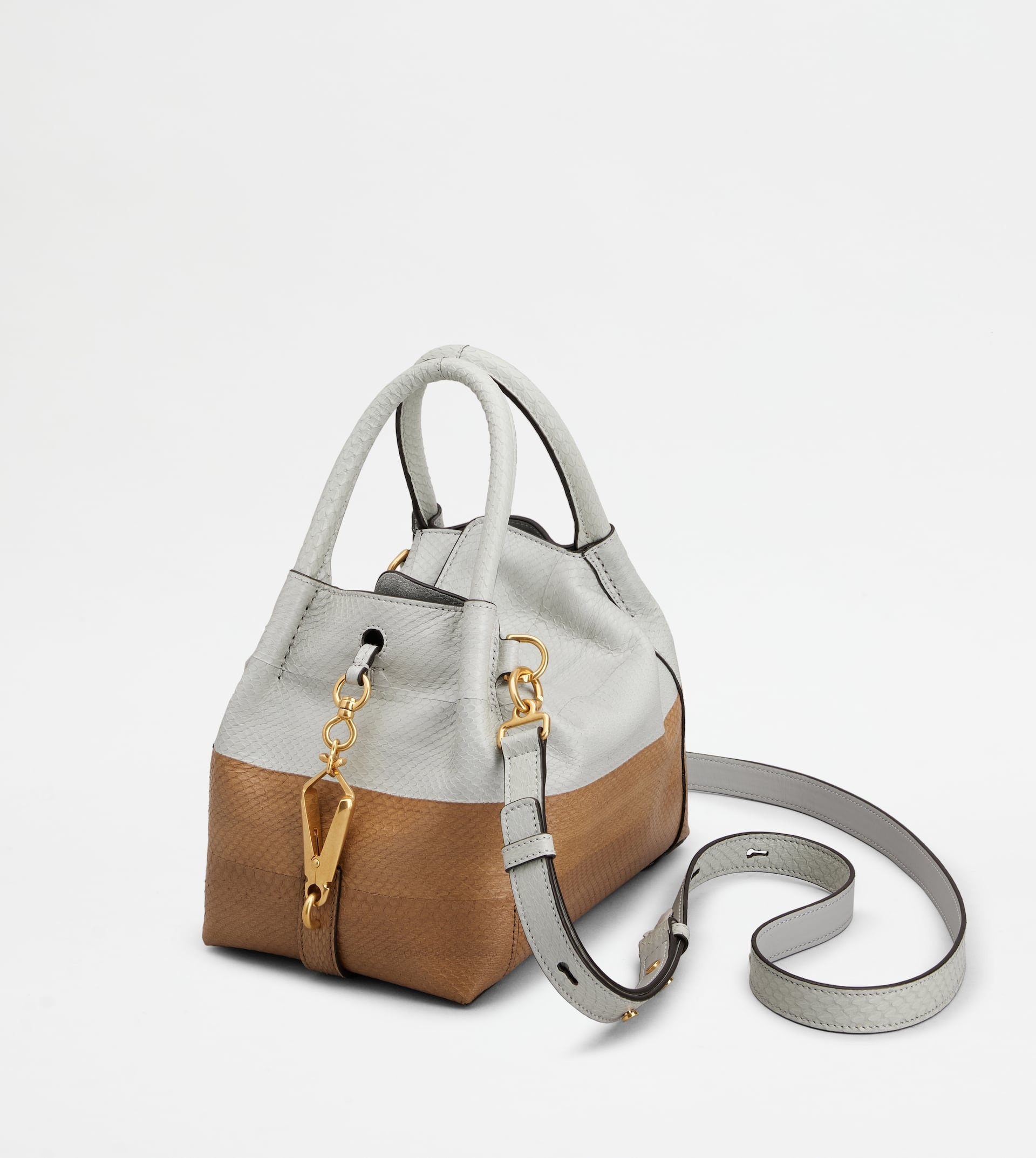 SATCHEL IN REPTILE MINI - GREY, BROWN - 5