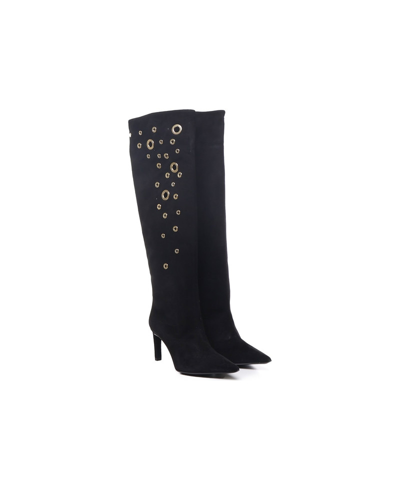 PINKO Embellished Holes Eco-suede Boots outlook