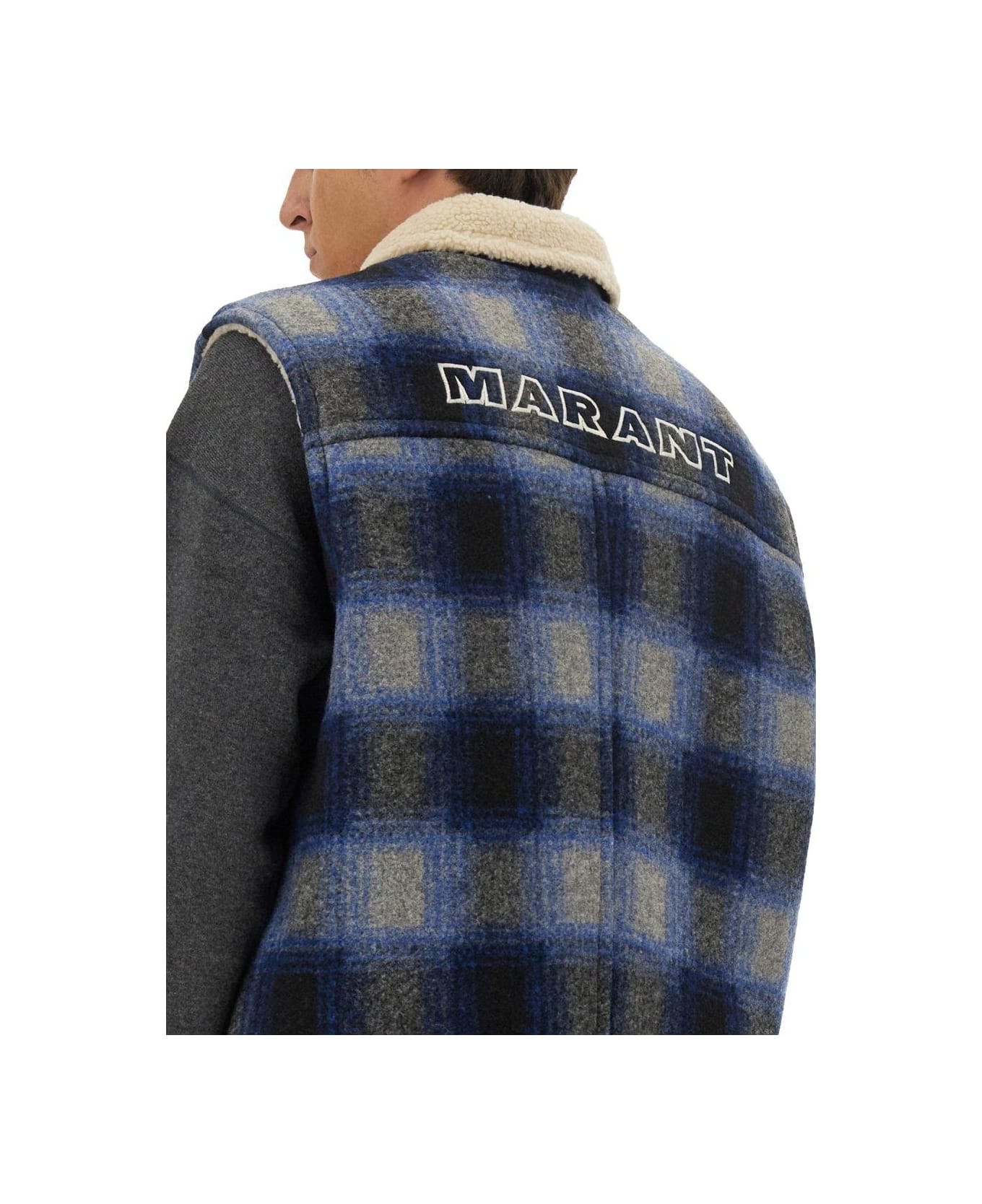 Plaid Checked Zip-up Gilet - 4