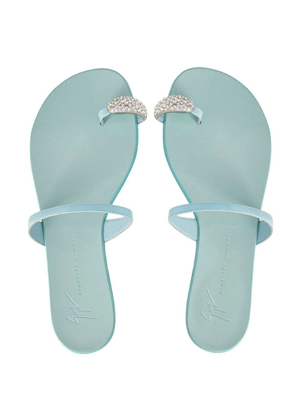 crystal-embellished flat sandals - 4