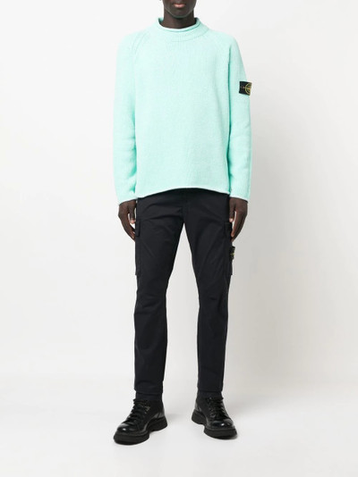 Stone Island logo-patch long-sleeve jumper outlook