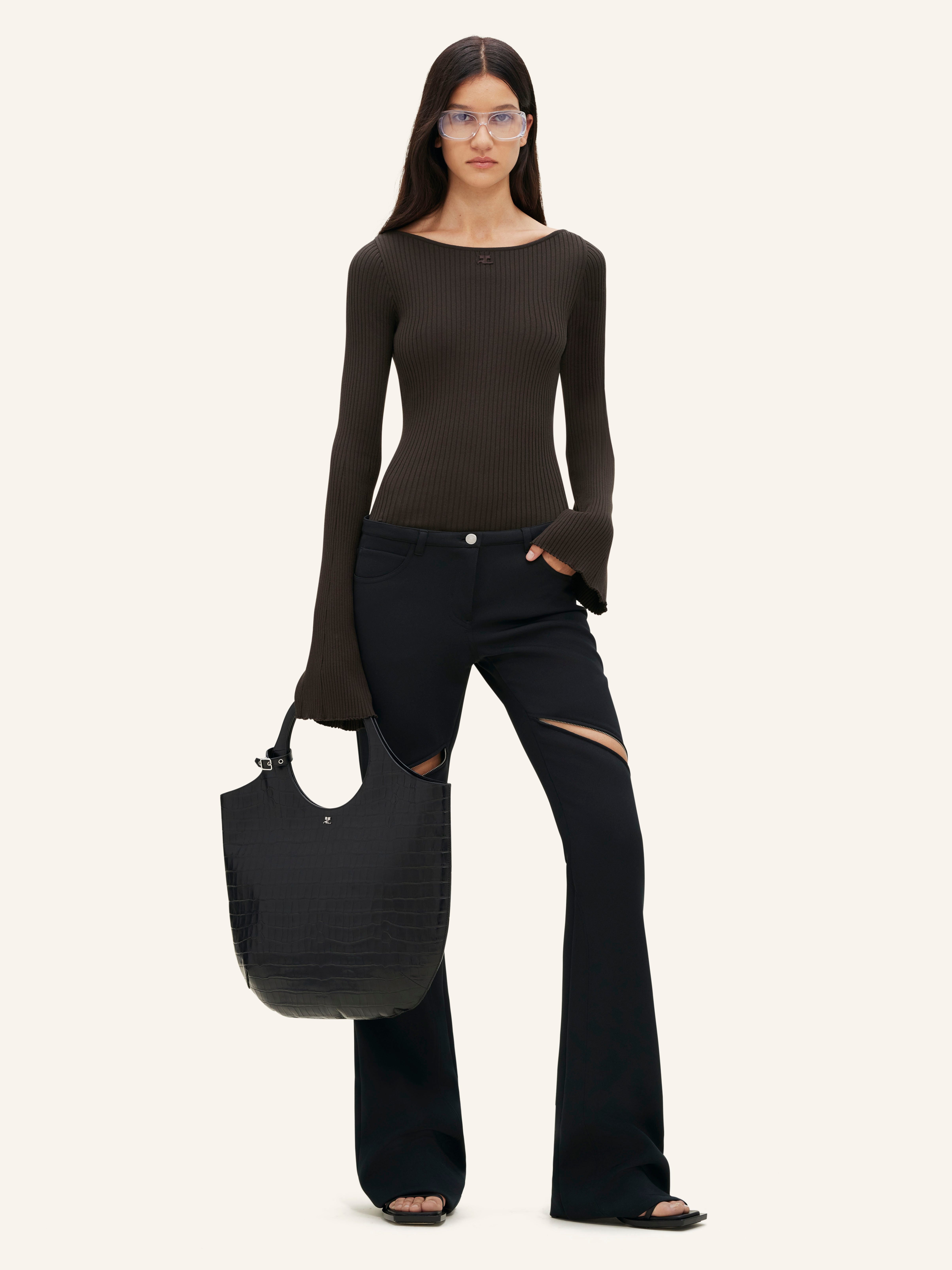 ELLIPSE ZIPPED TWILL PANTS - 3