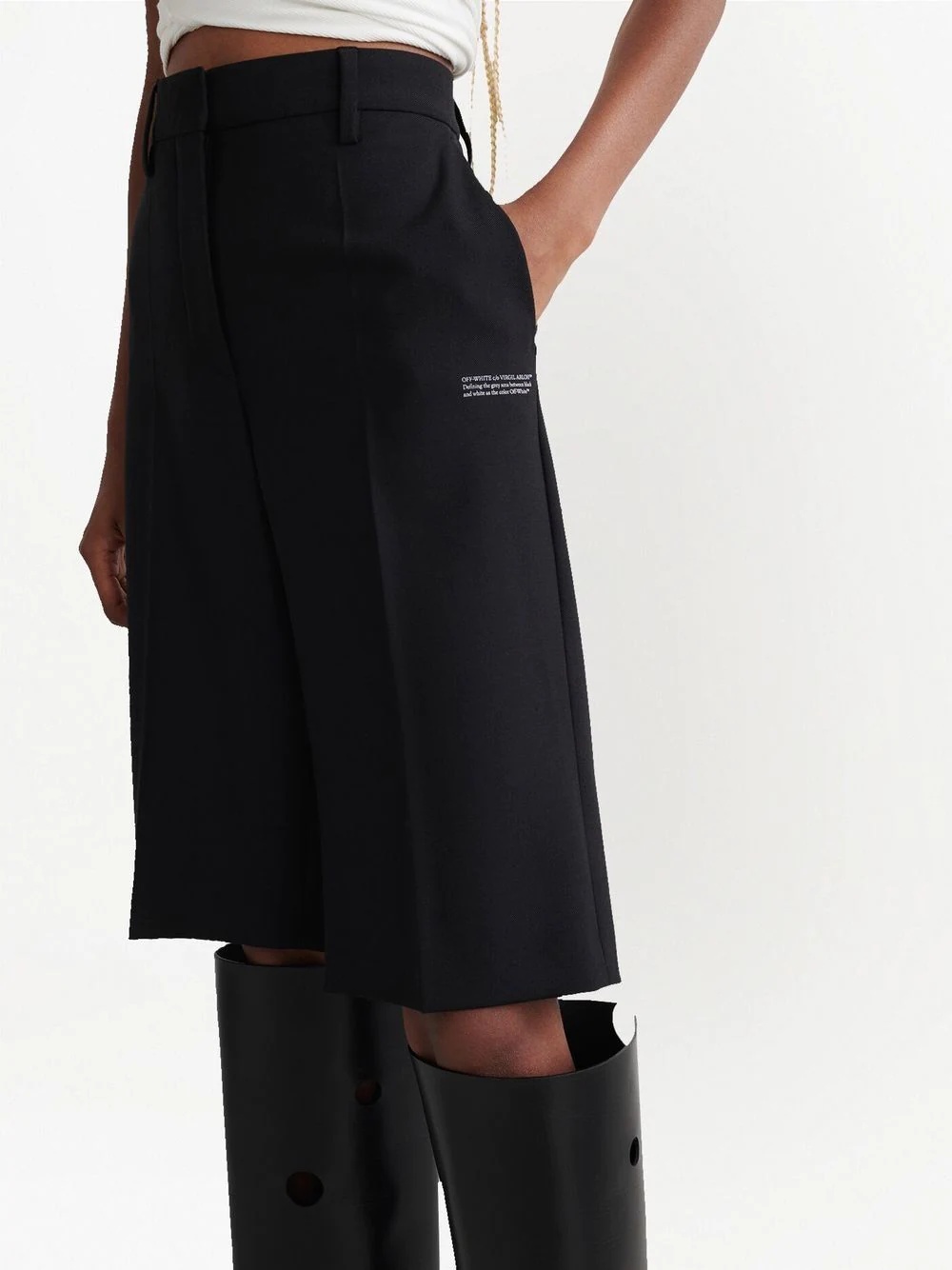 high-waisted tailored shorts - 6