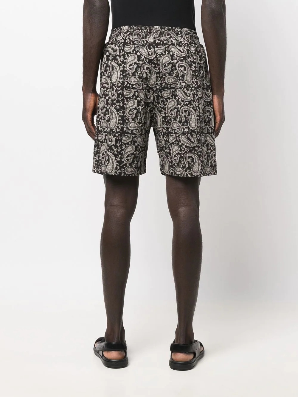 paisley-print cotton shorts - 4