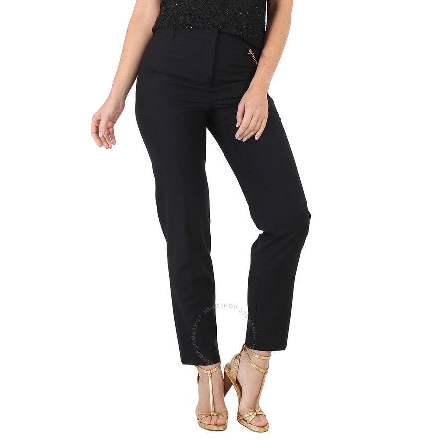 Givenchy Ladies Black Wool Cigarette Chain Trousers - 3
