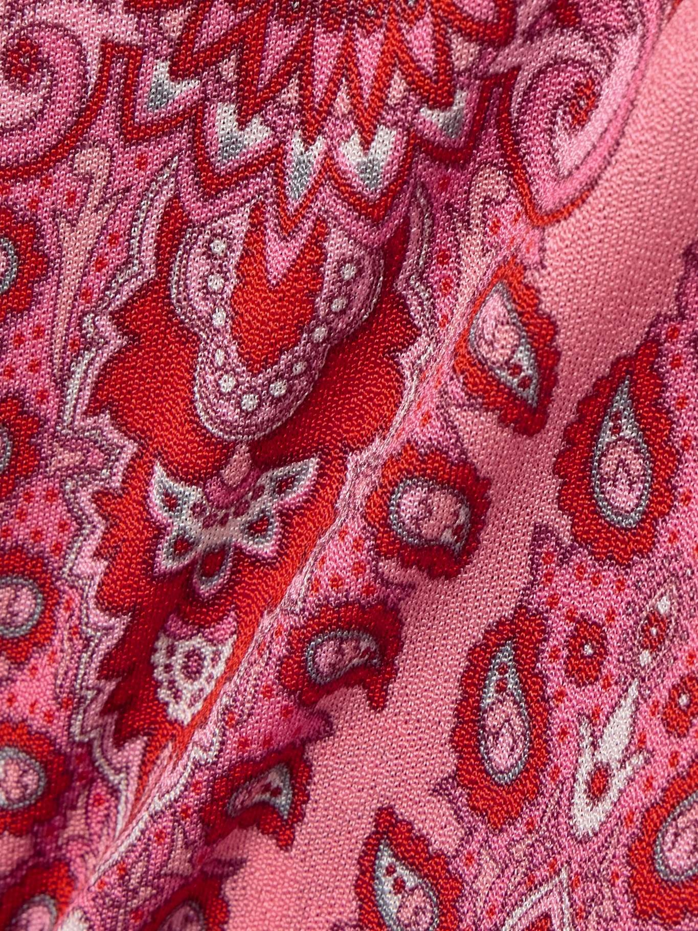 Printed knitted maxi dress Pink - 4