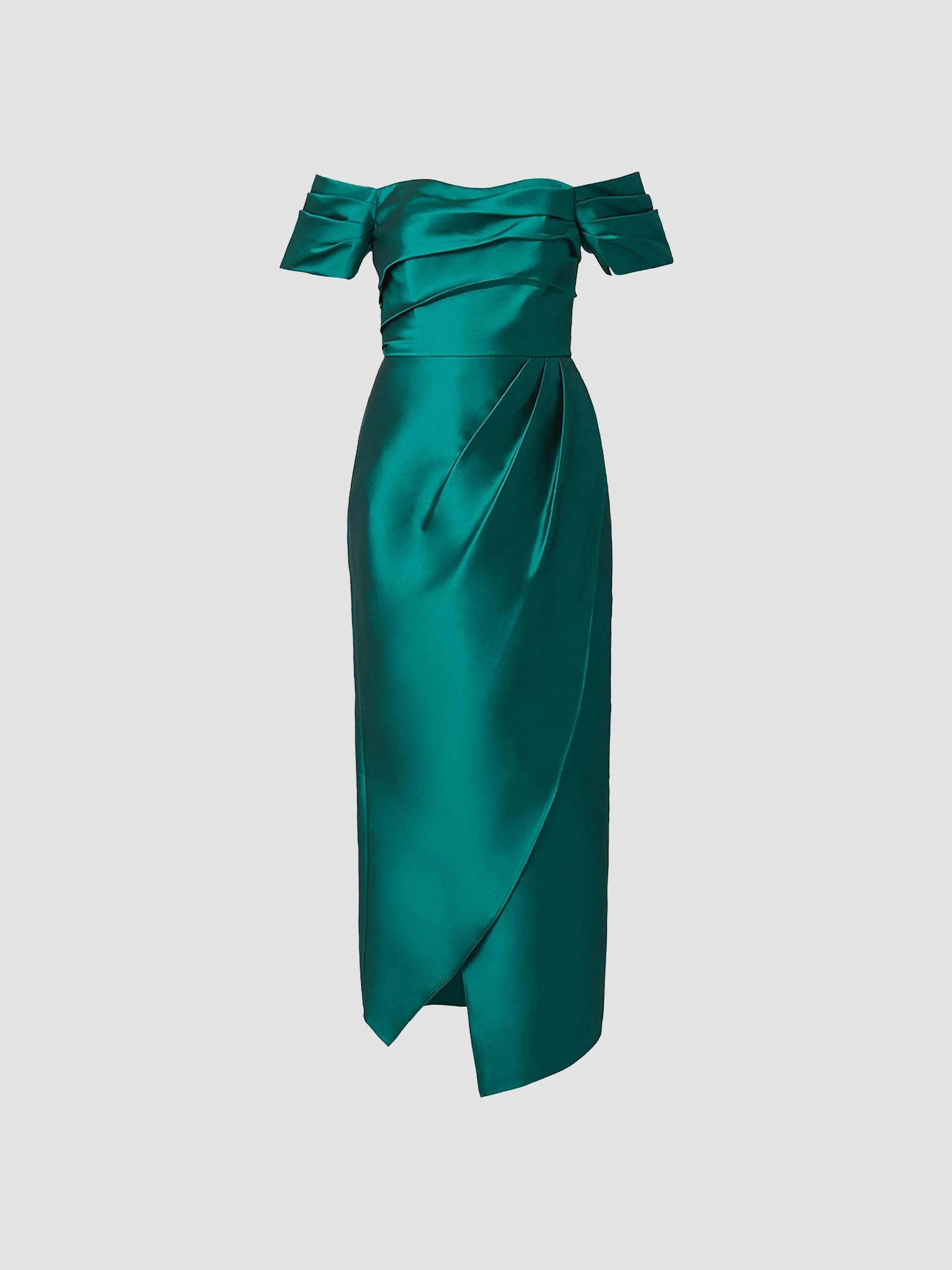 Women's Crowley Satin Off-the-Shoulder Cocktail Dress - Emerald - 1