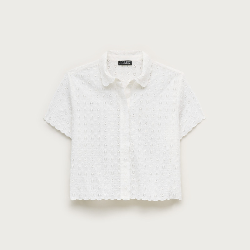 Gamine button-up shirt in eyelet 1