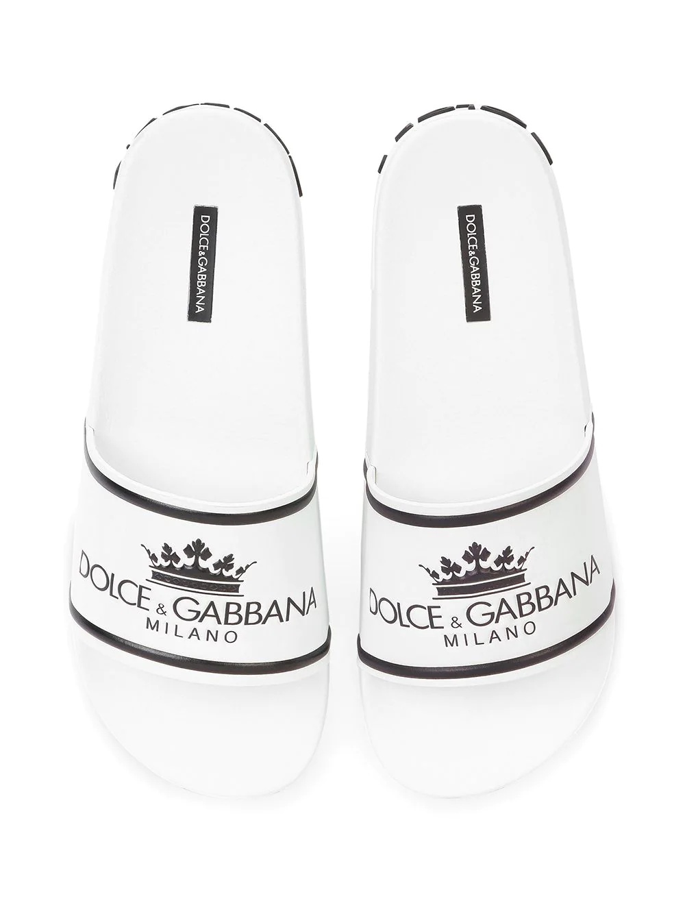 logo-print round-toe slides - 4