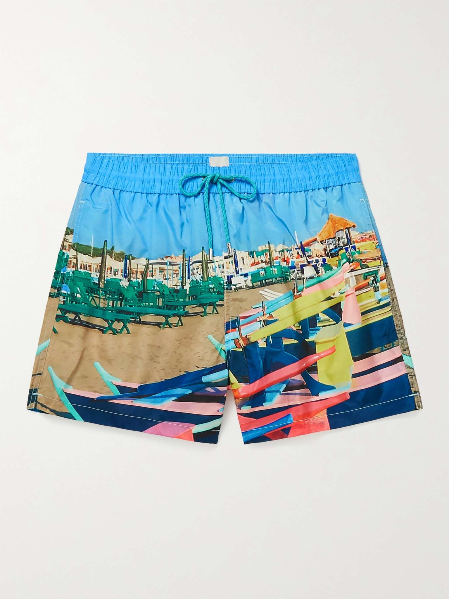 Mid-Length Printed Swim Shorts - 1