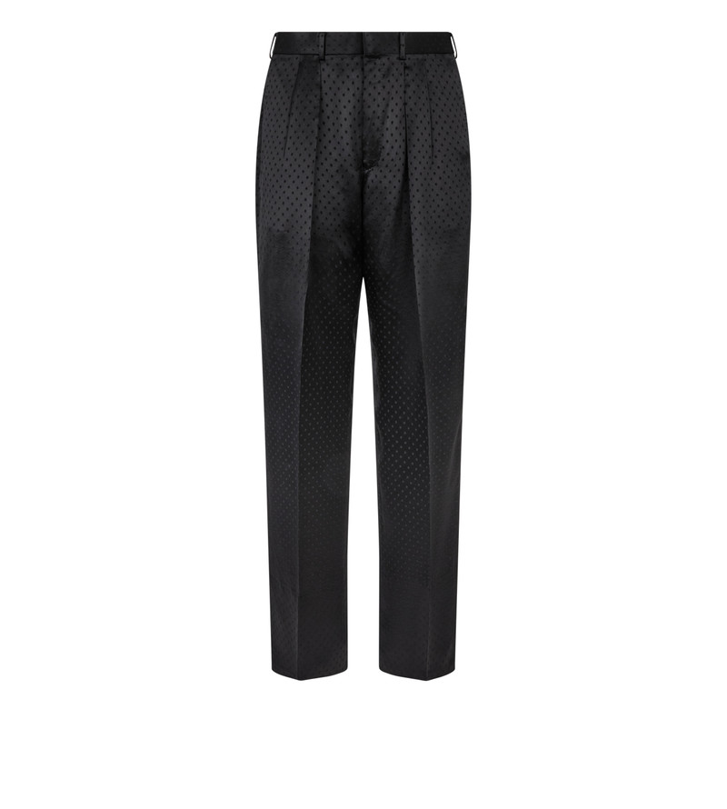 SATIN POLKA DOT JACQUARD DOUBLE PLEAT PANT 1