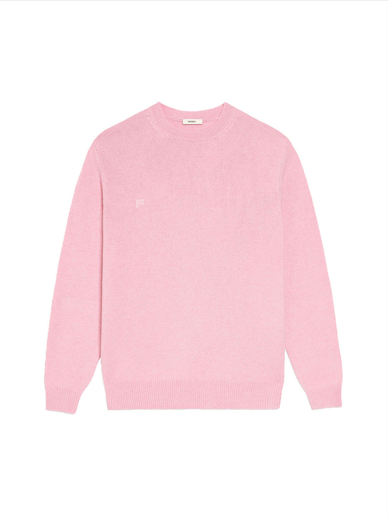 Womens Recycled Cashmere Crewneck Sweatshirt - Sakura Pink 1