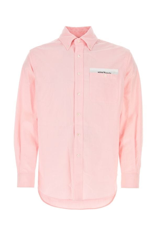 PALM ANGELS MAN Pink Cotton Shirt - 1