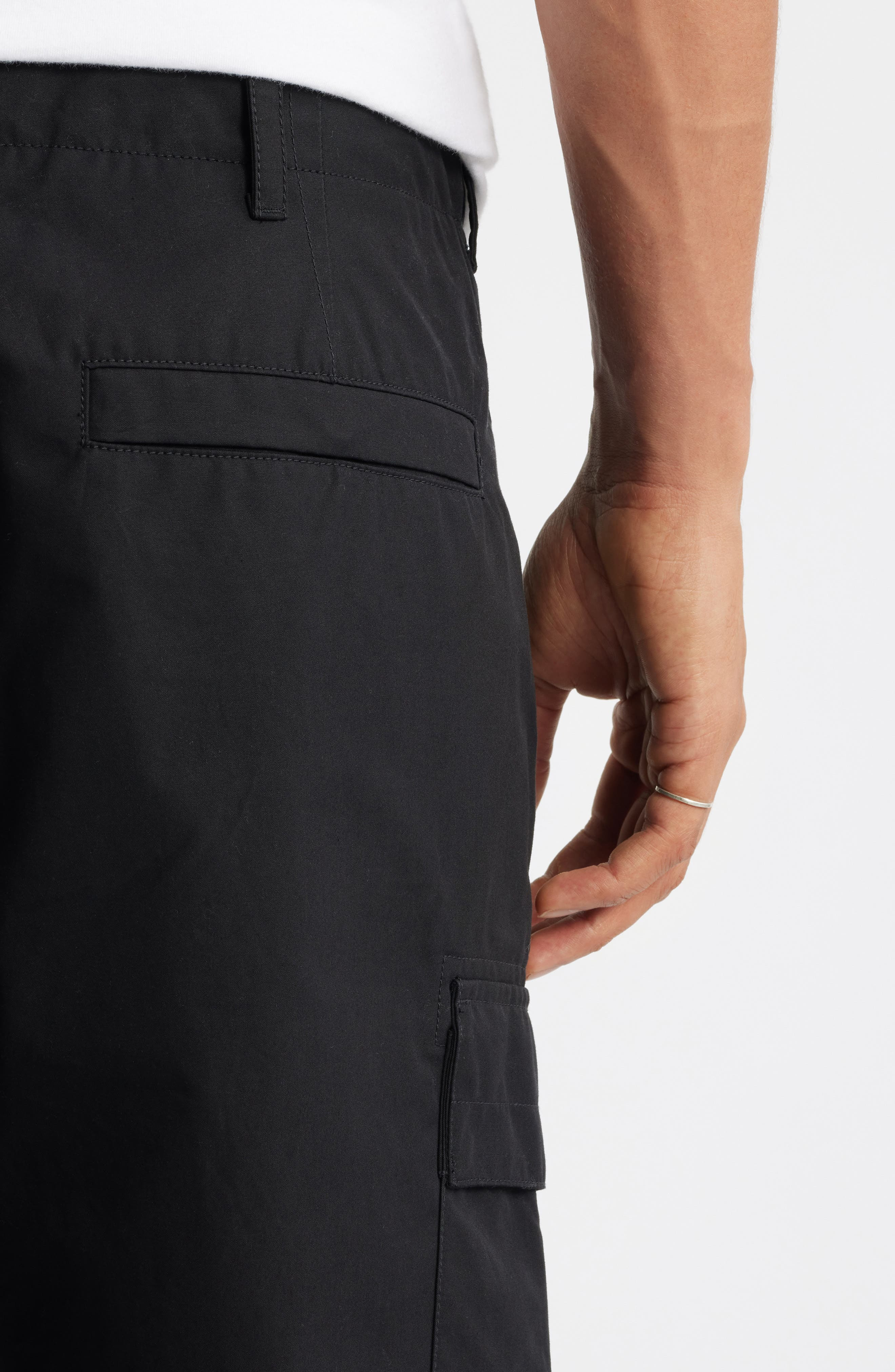 Stone Island Ghost Cotton Cargo Pants in V0029 Black at Nordstrom - 4