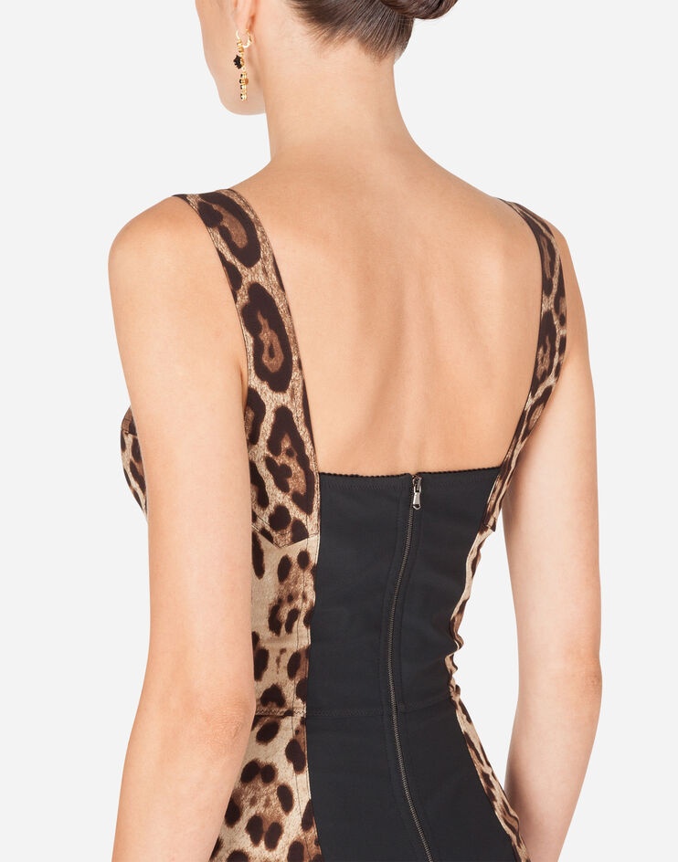Leopard-print charmeuse bodysuit - 5