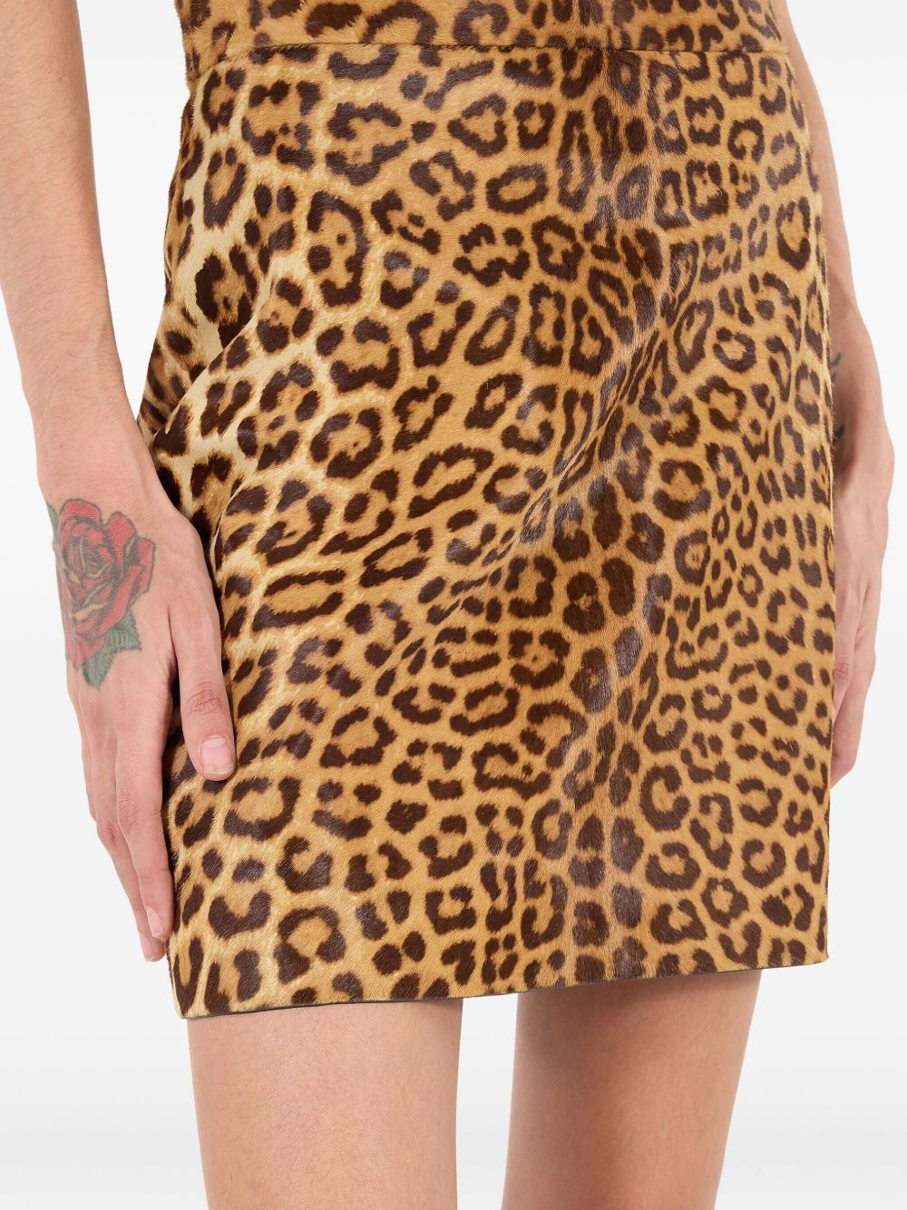 leopard-print mini skirt - 4