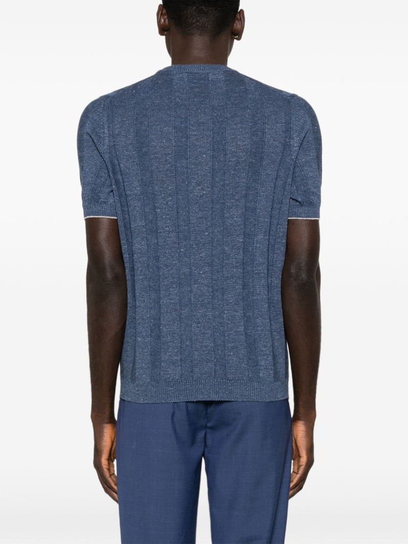 ribbed short-sleeve knitted T-shirt 4