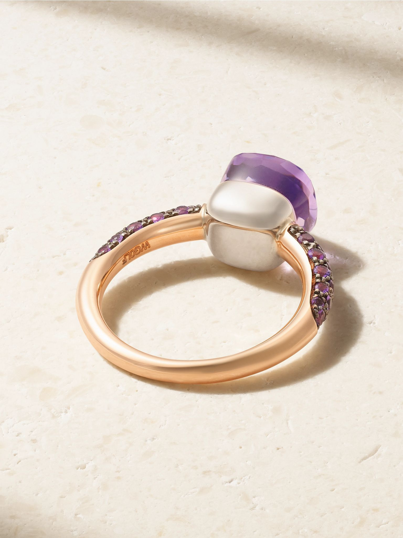 Nudo Classic rhodium-plated 18-karat rose and white gold multi-stone ring Gold - 3