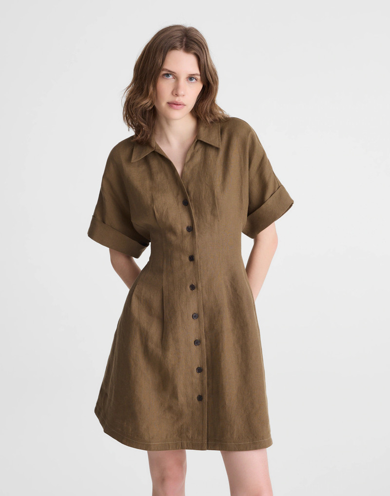 The Perry Mini Shirtdress in 100% Linen 3