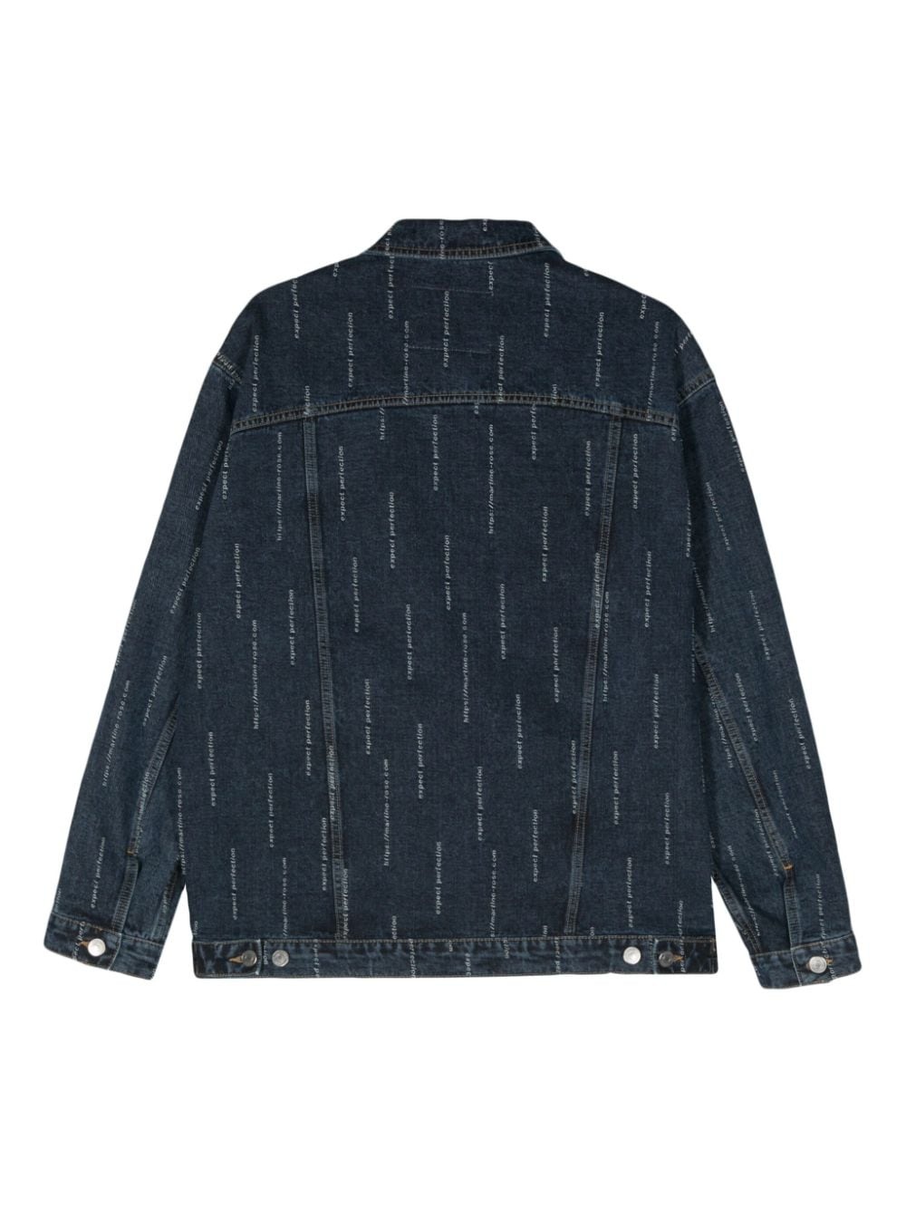 embroidered-slogan denim jacket - 2