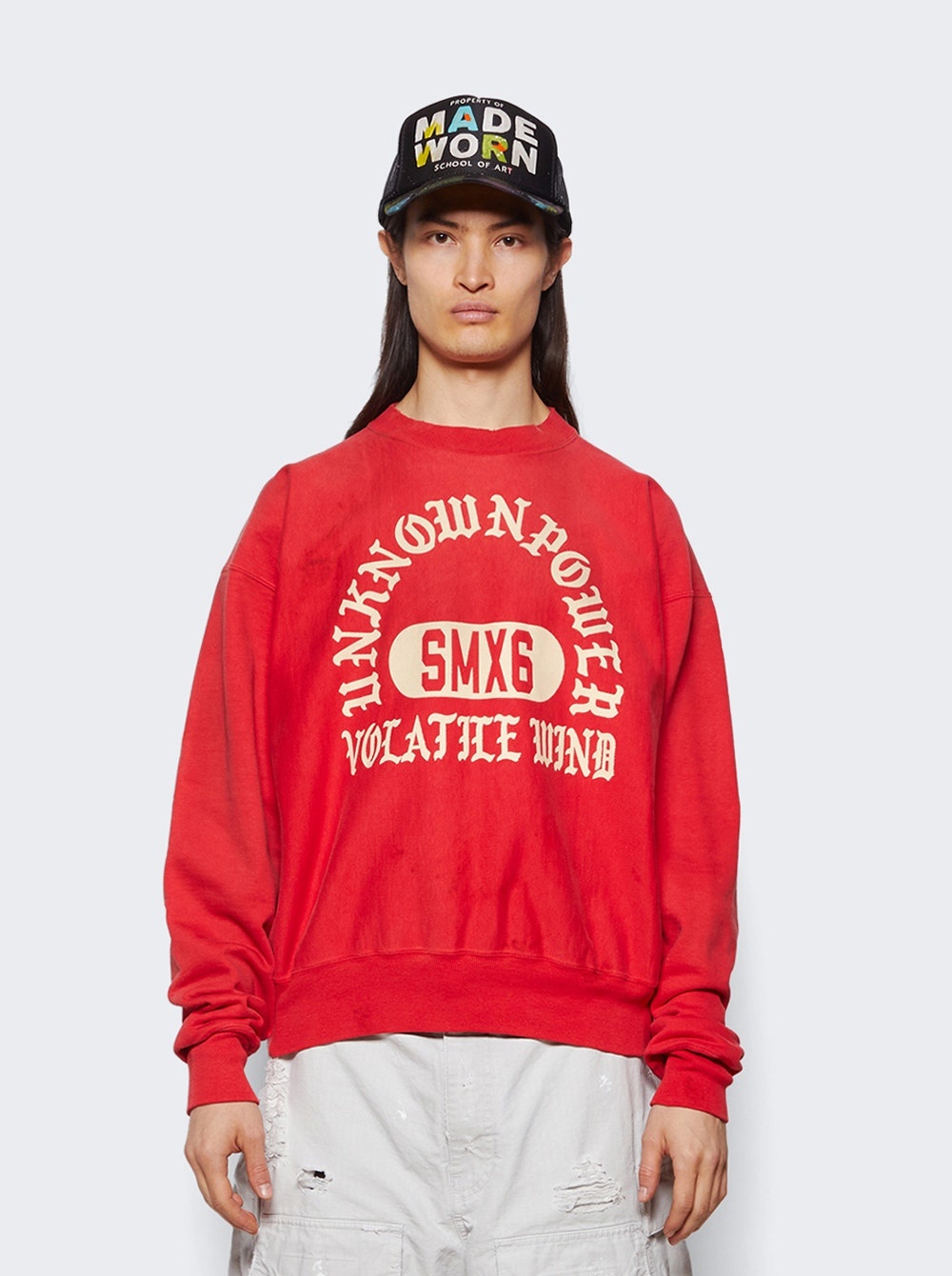 23aw SAINT M×××××× CREW NECK SWEAT SAINT M×××××× Unknown Power Crewneck Sweatshirt Red