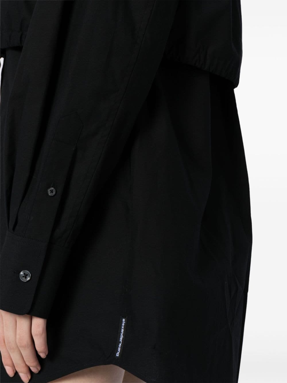 layered cotton shirtdress - 5