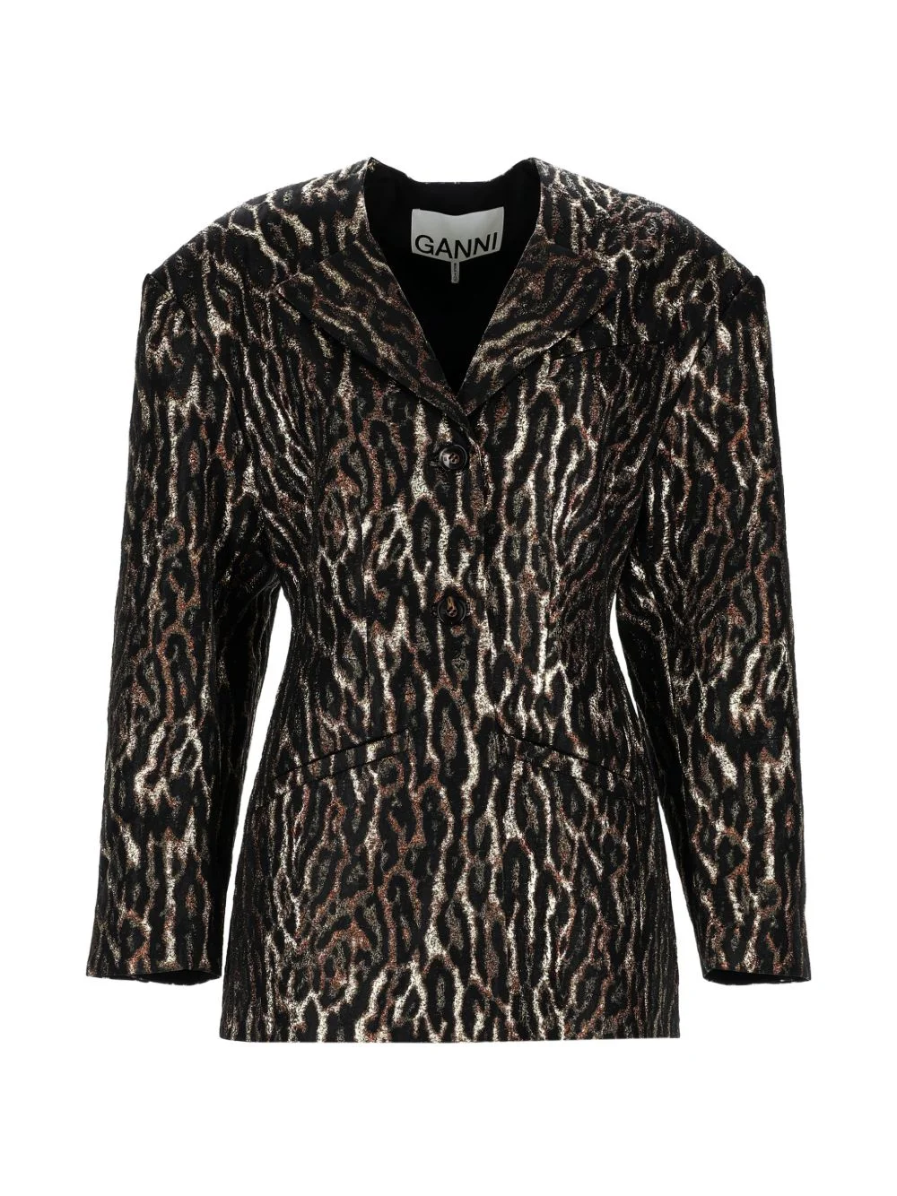 animal-print blazer - 1