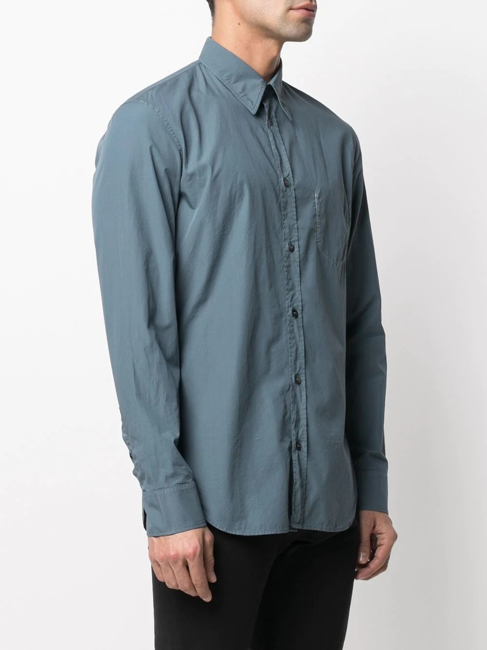 stitch-effect chest pocket shirt - 3