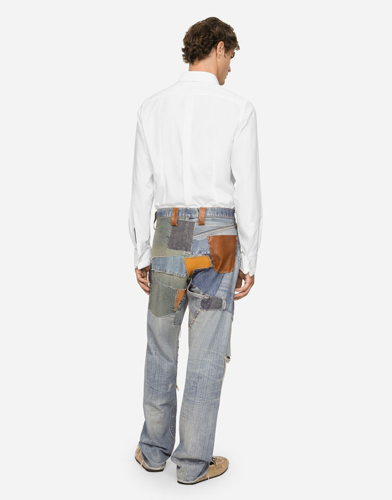 Straight-leg patchwork denim jeans 3