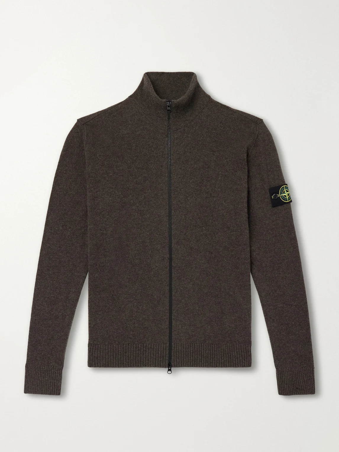 Logo-Appliquéd Virgin Wool Zip-Up Cardigan - 1