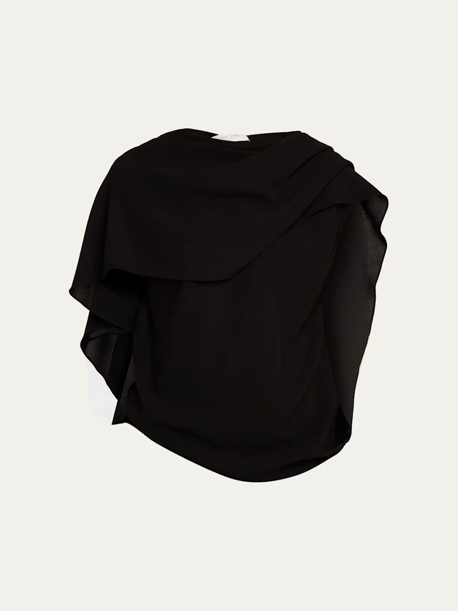 Fluid Wool Cape Top - 1