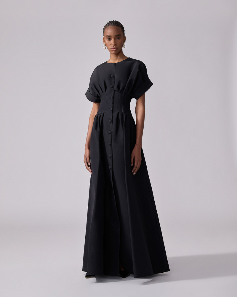 CAROLINA HERRERA Rolled Sleeves Button-Front Gown outlook