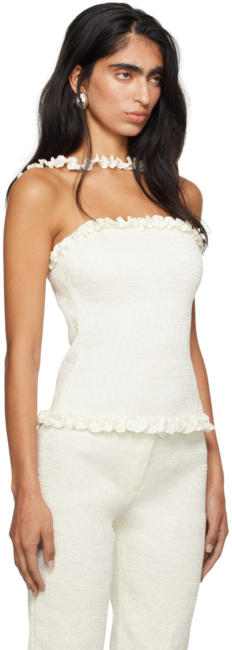 SUPER YAYA SSENSE Exclusive White Rita Camisole outlook
