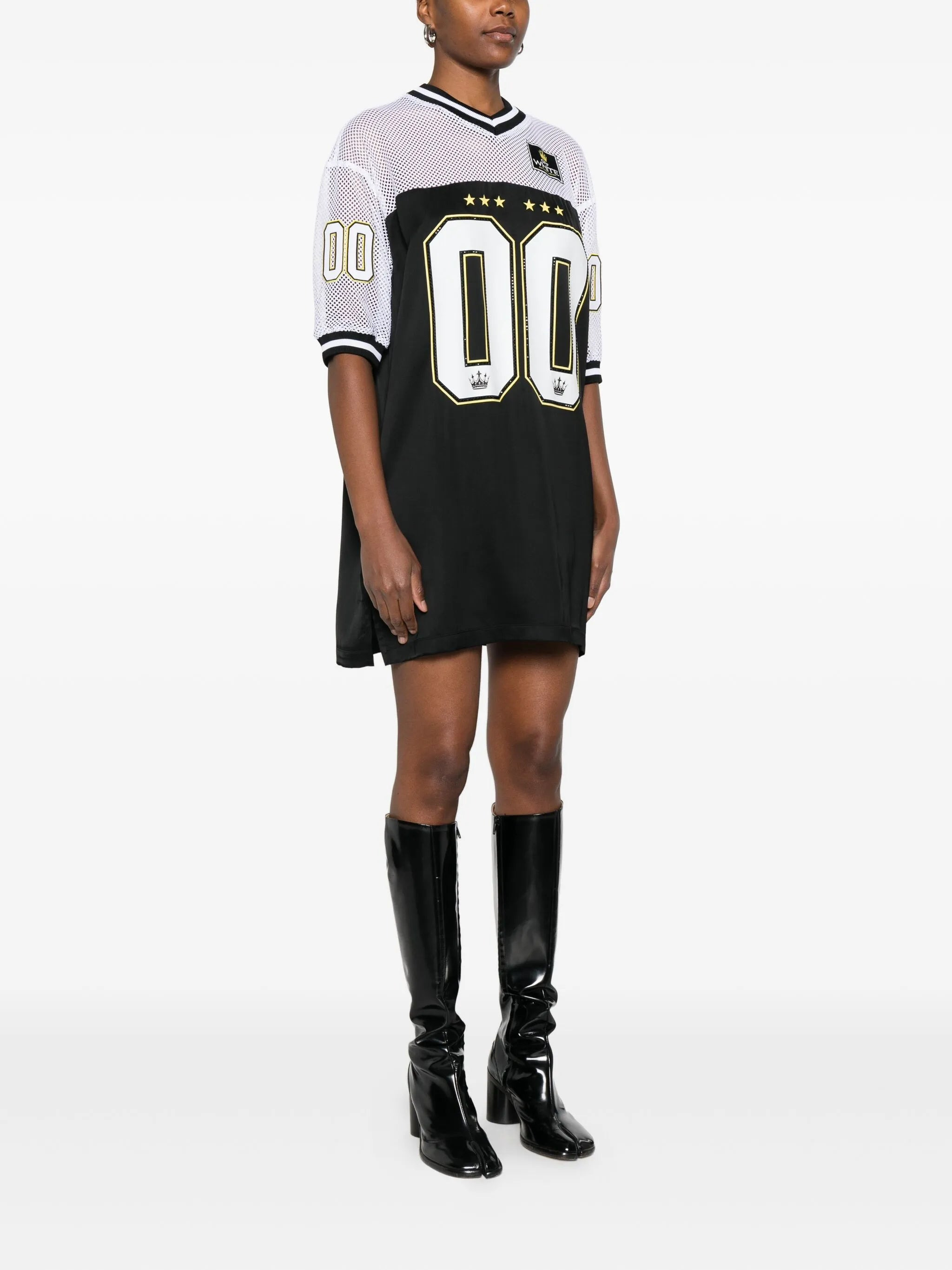 Off-white Mesh-panel Number-print Dress - 4