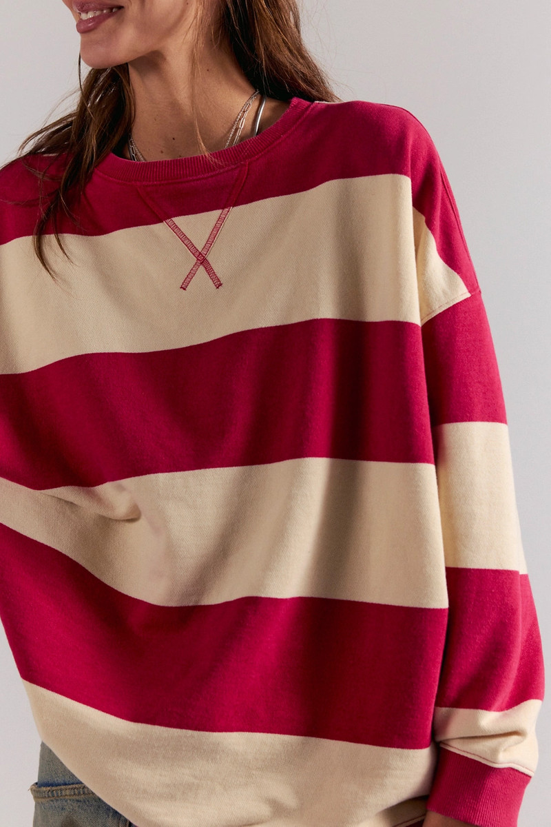 We The Free Classic Striped Oversized Crewneck 1