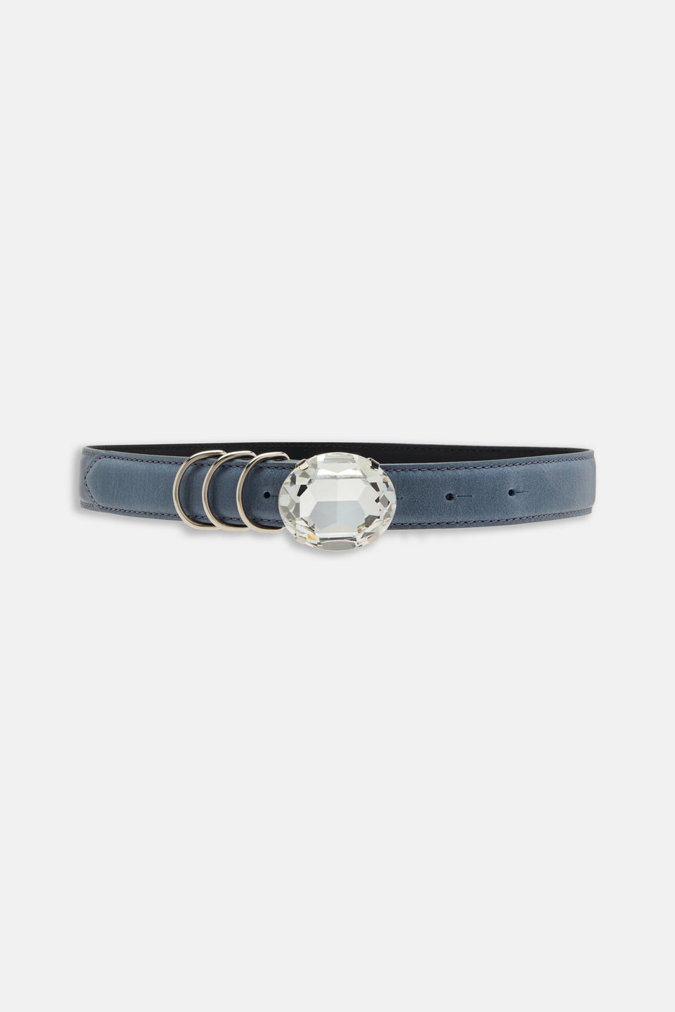 LEATHER BELT WITH CRYSTAL BUCKLE - 1