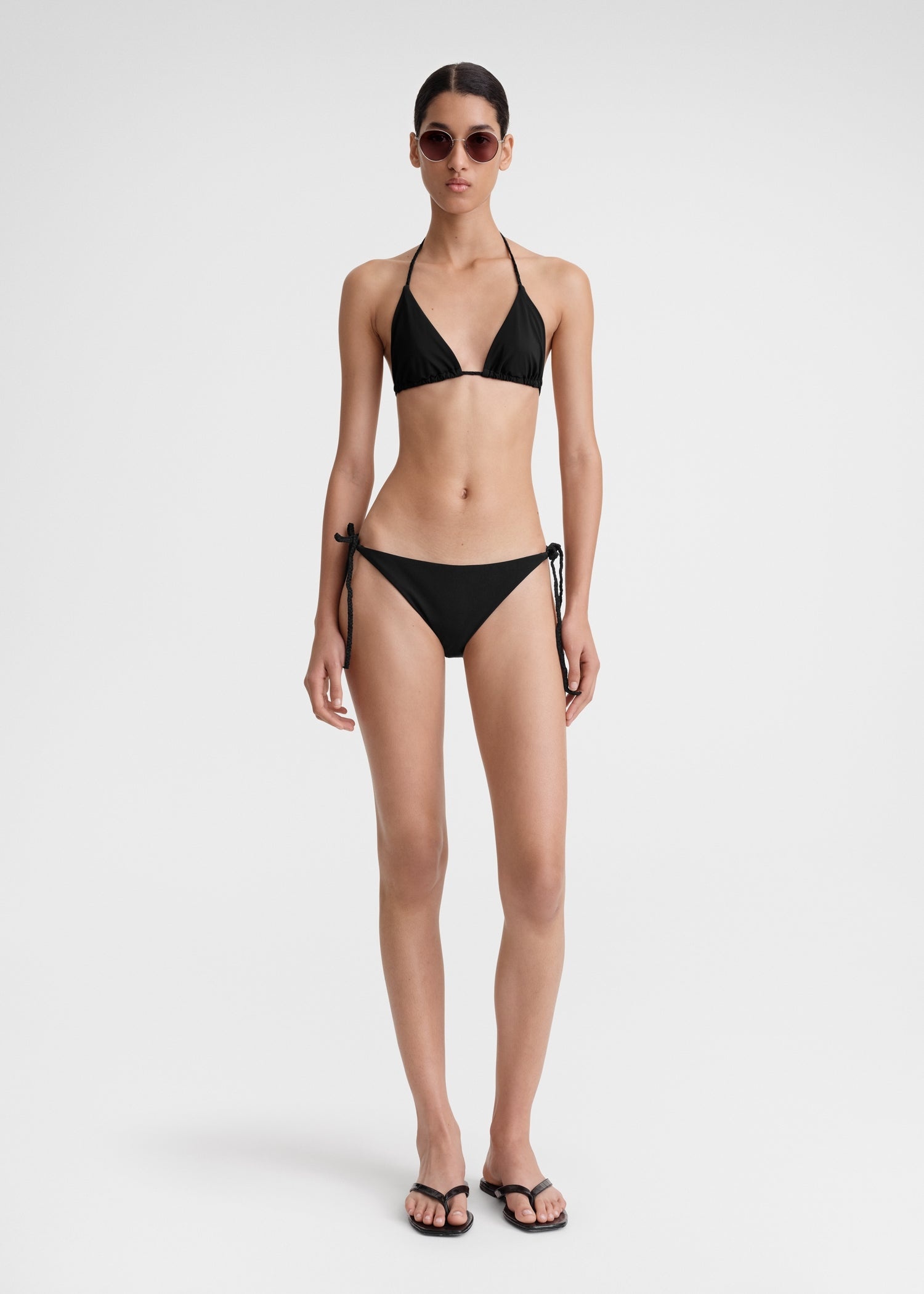 Braid-tie bikini bottoms black - 2