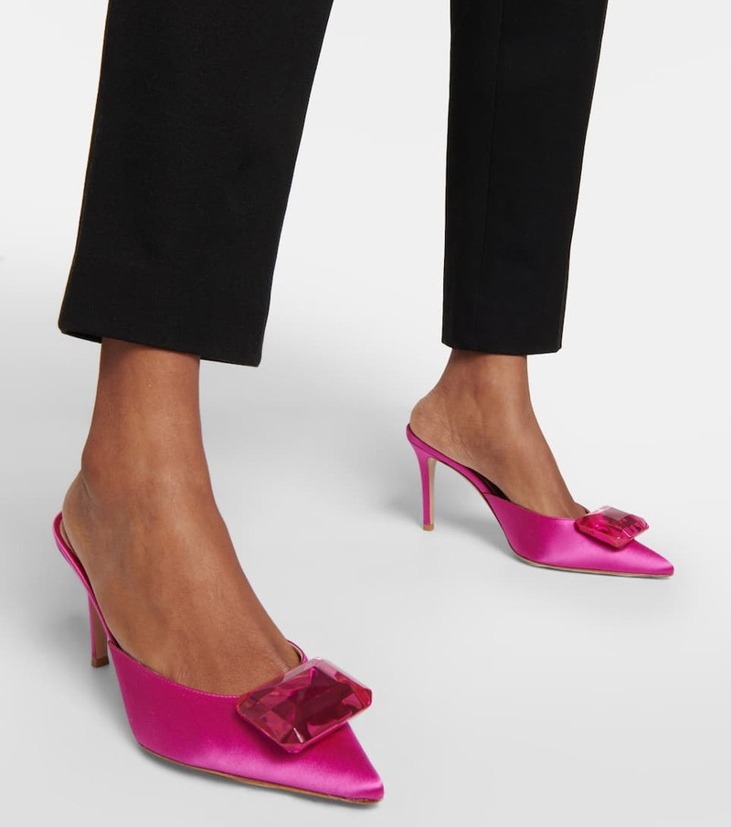 Jaipur embellished satin mules 4