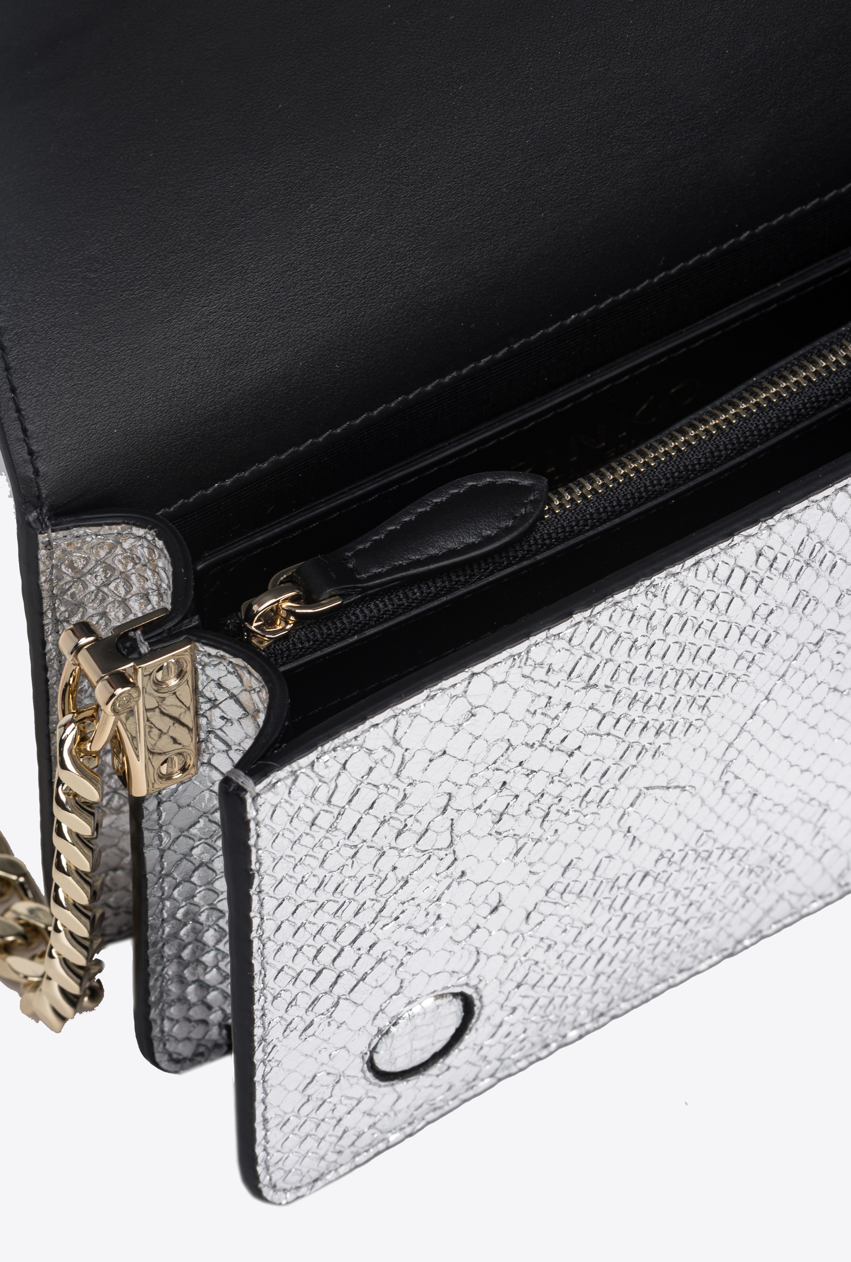 PINKO GALLERIA MINI LOVE BAG CLICK IN PUNCHED REPTILE SKIN - 6