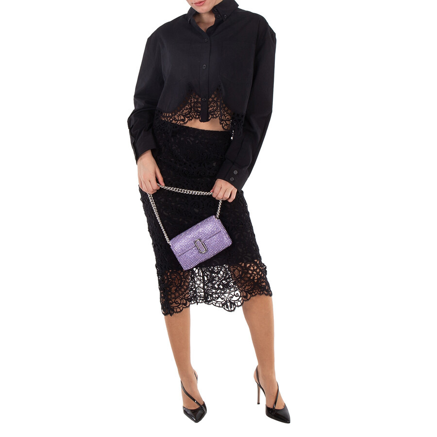 Marc Jacobs Wisteria The J Marc Mini Shoulder Bag In Rhinestone - 2