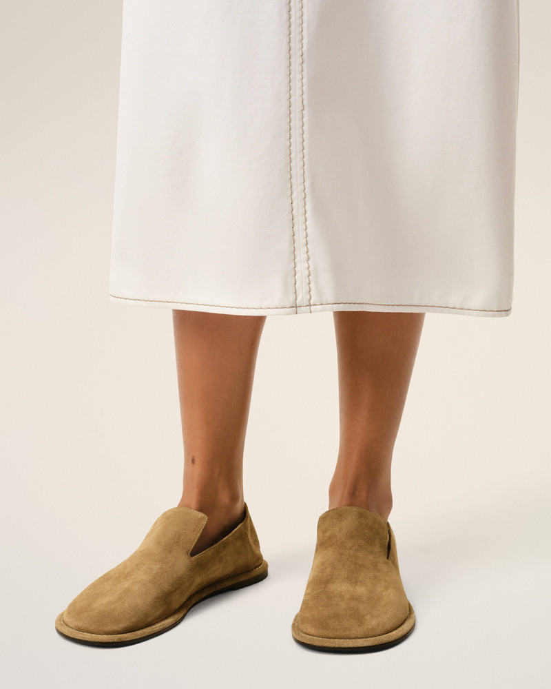 AMI Paris BROWN COW LEATHER MIDI SLIPPERS outlook