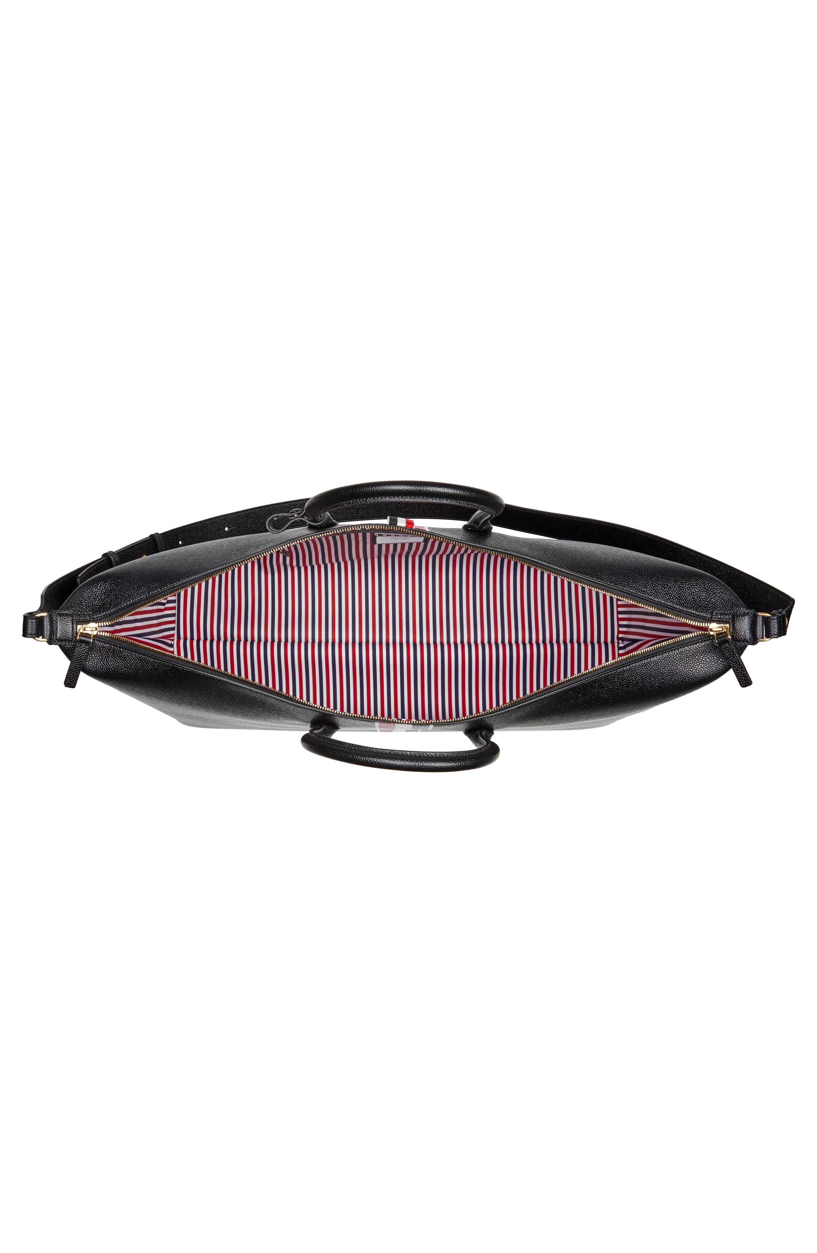 Thom Browne RWB Stripe Leather Duffle Bag in Black at Nordstrom - 5
