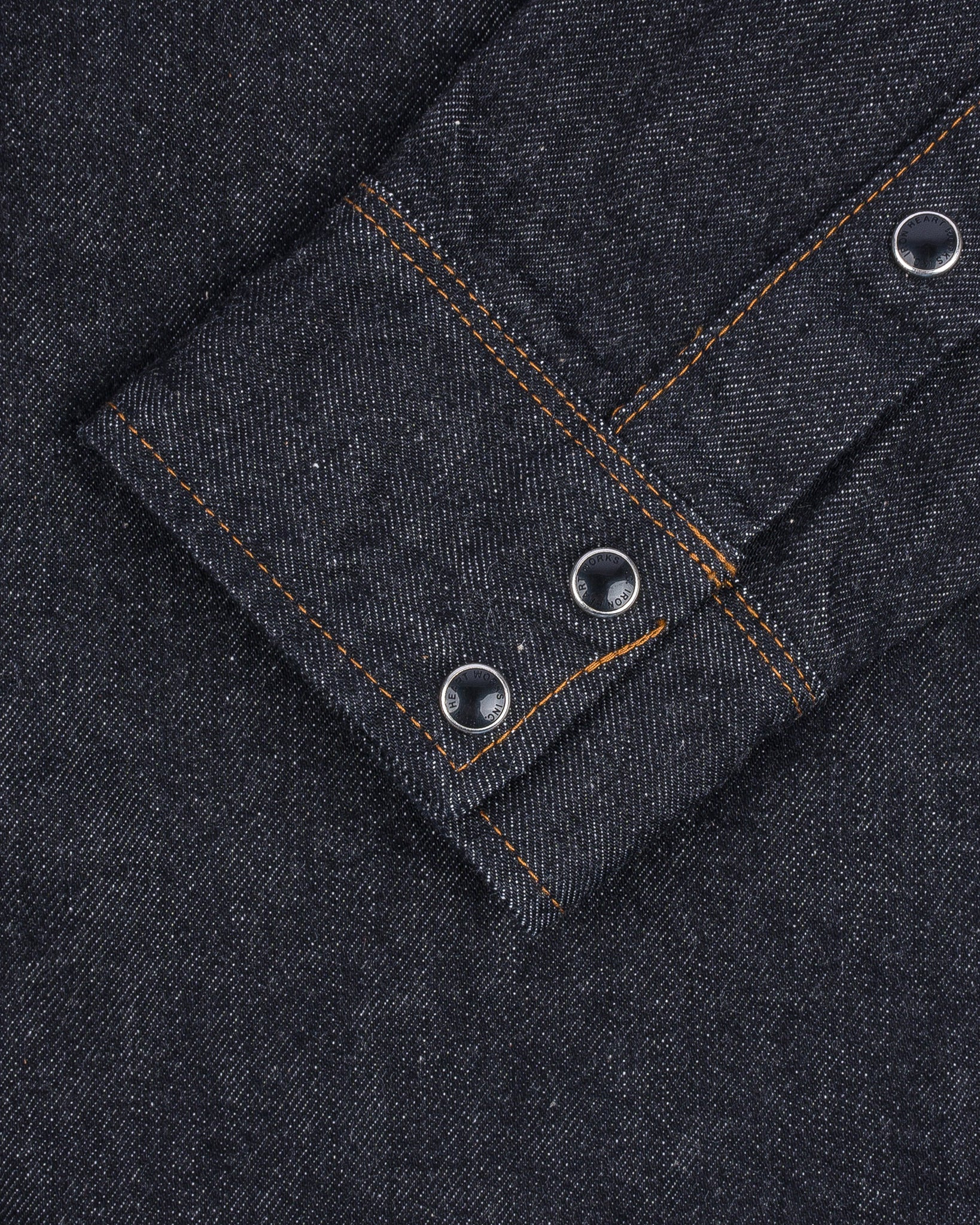 IHSH-33-BLK 12oz Selvedge Denim Western Shirt - Black - 17