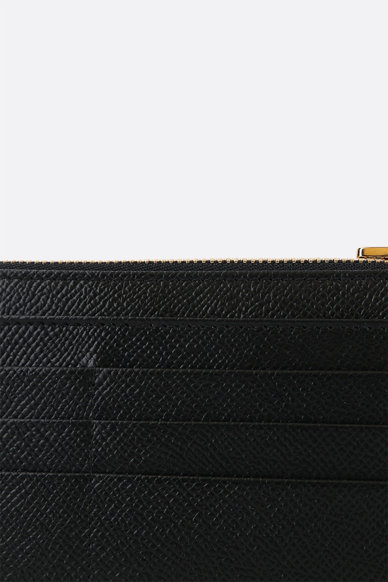 LOGO-DETAILED DAUPHINE LEATHER CARD CASE - 4