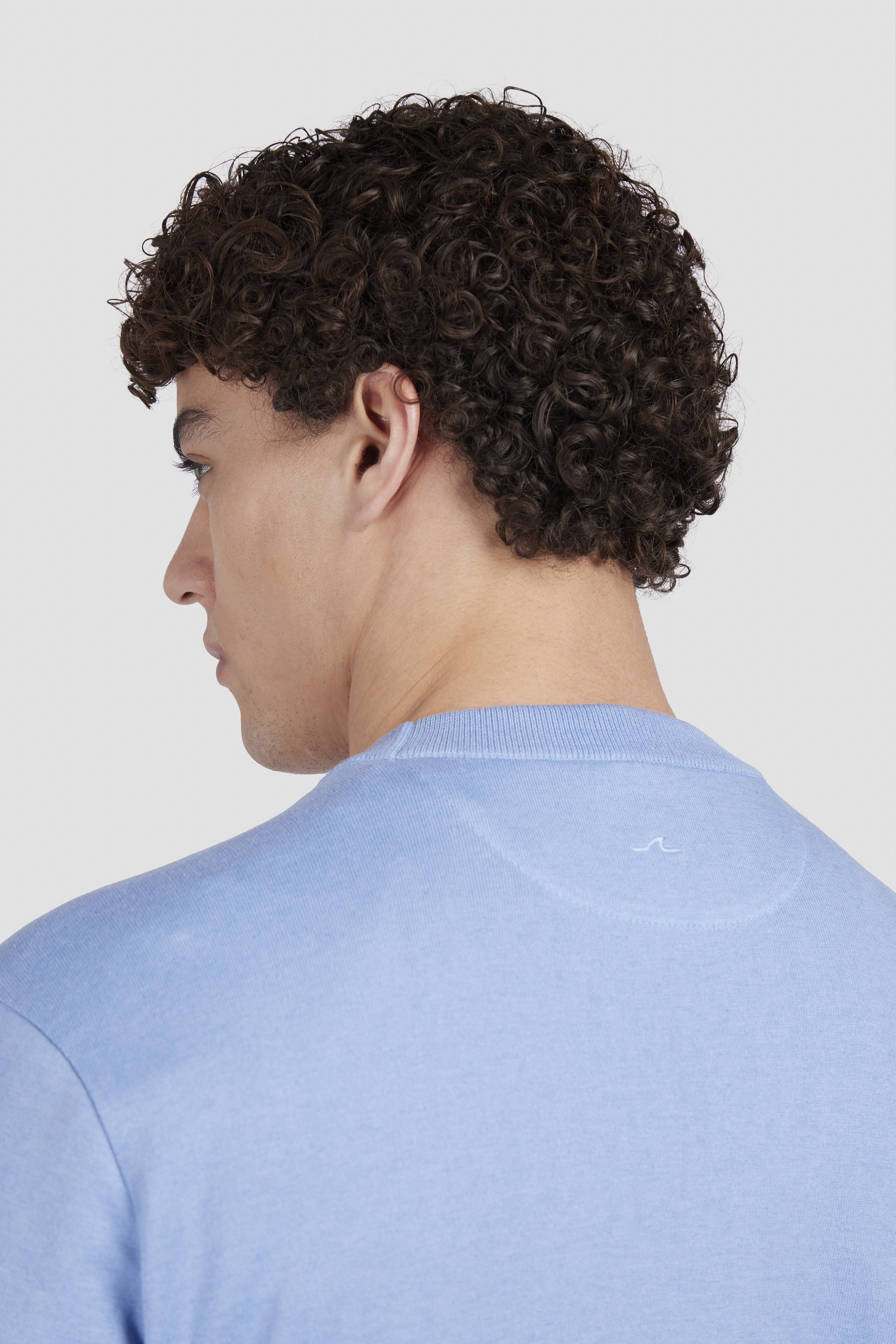 CREW NECK SWEATER IN COTTON AND CASHMERE WITH LEATHER TRIMS - 5