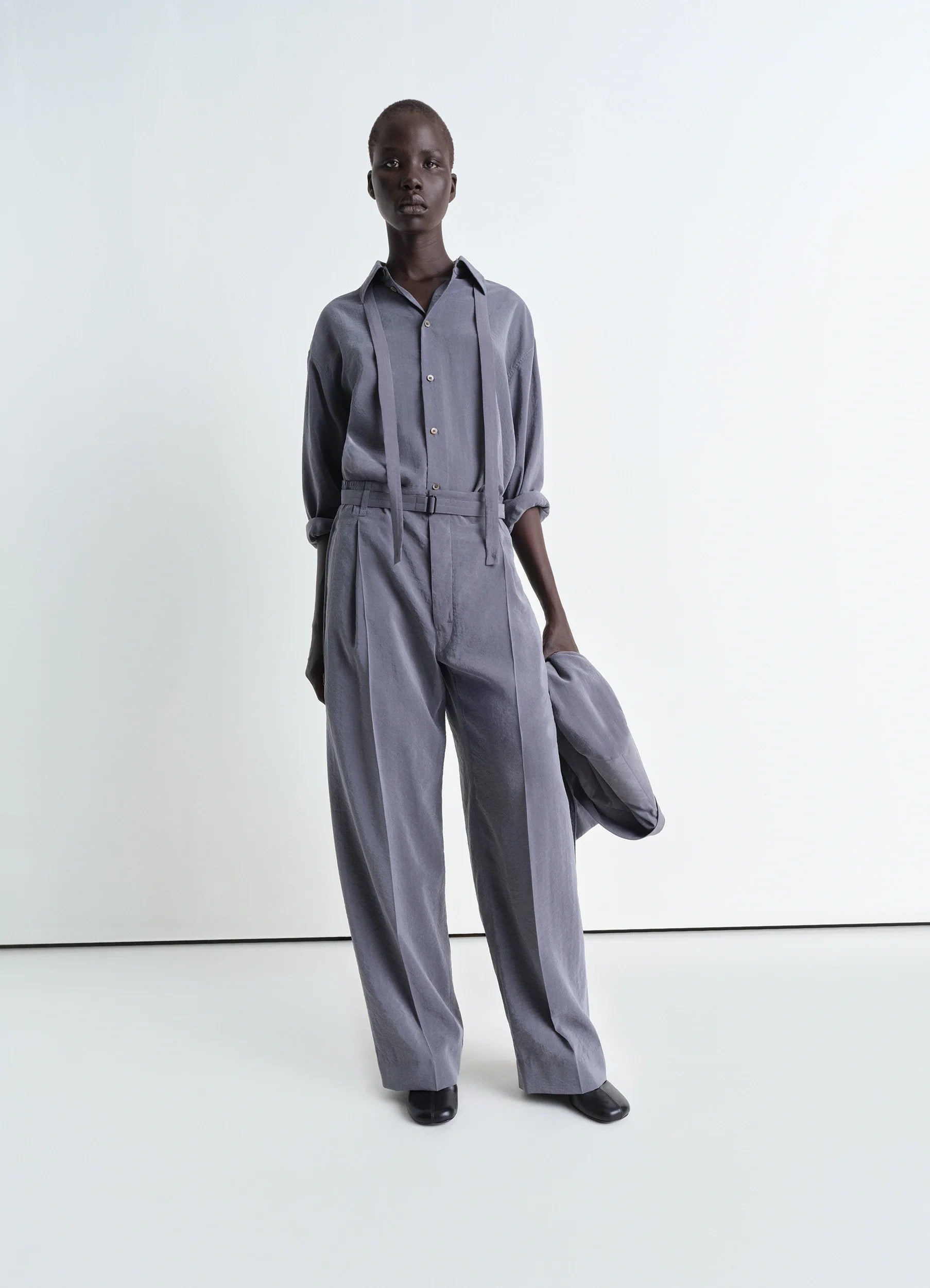 BELTED RELAXED PANTS - 2