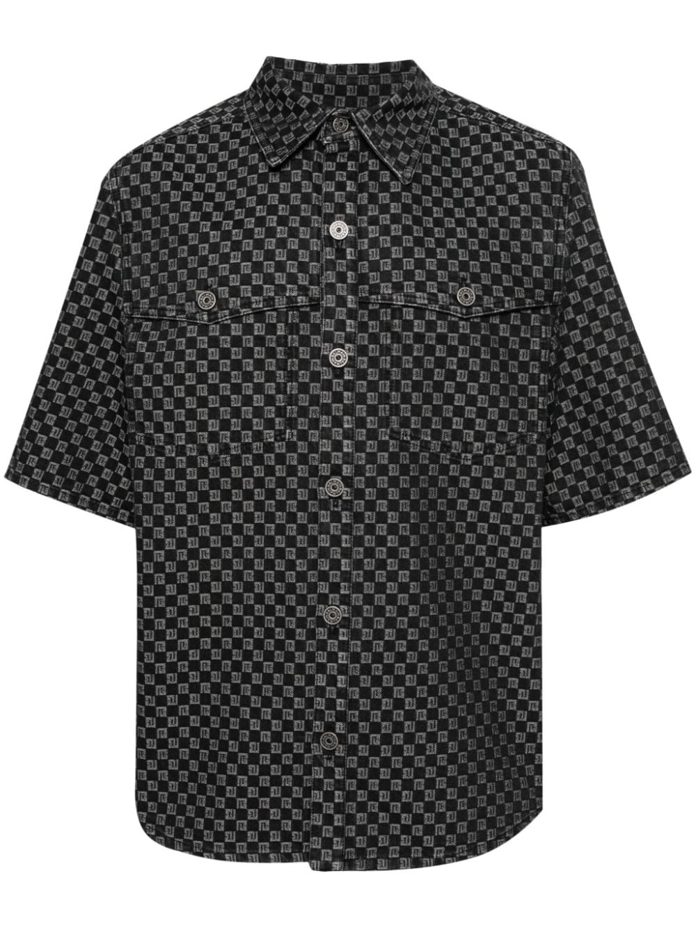 monogram-jacquard cotton shirt - 1